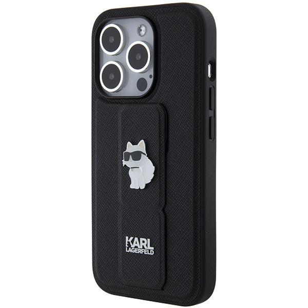 MagSafe-deksel for Apple iPhone 14 Pro, Karl Lagerfeld, Saffiano Gripstand Choupette, Svart