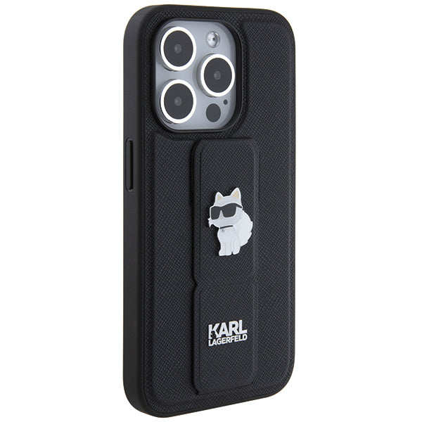 MagSafe-deksel for Apple iPhone 14 Pro, Karl Lagerfeld, Saffiano Gripstand Choupette, Svart