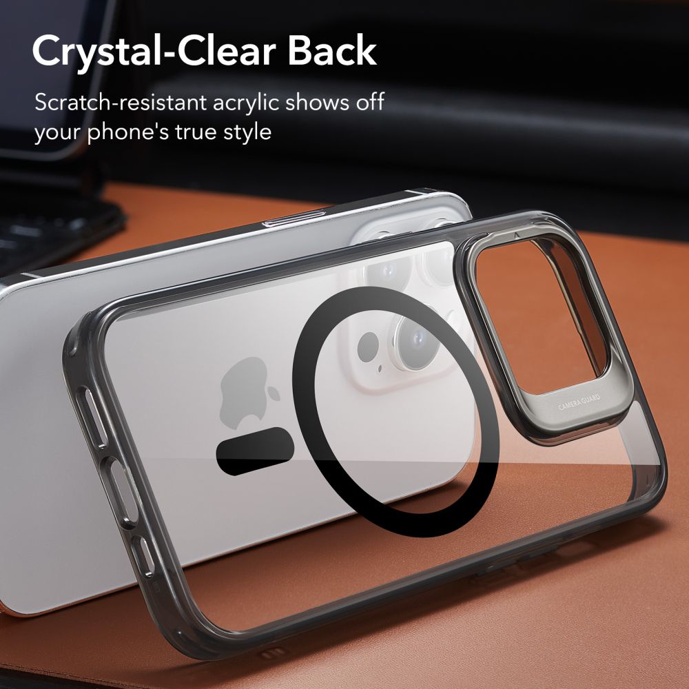 MagSafe-deksel for Apple iPhone 14 Pro Max, ESR, Classic Kickstand, Svart Transparent
