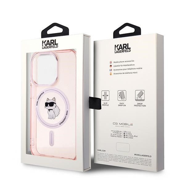 MagSafe-deksel for Apple iPhone 14 Pro Max, Karl Lagerfeld, IML Choupette, Rosa