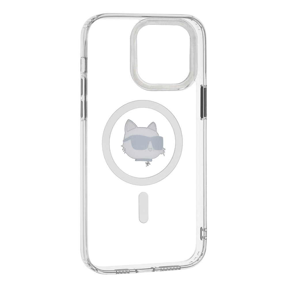 MagSafe-deksel for Apple iPhone 14 Pro Max, Karl Lagerfeld, IML Metal Choupette's Head, Hvit