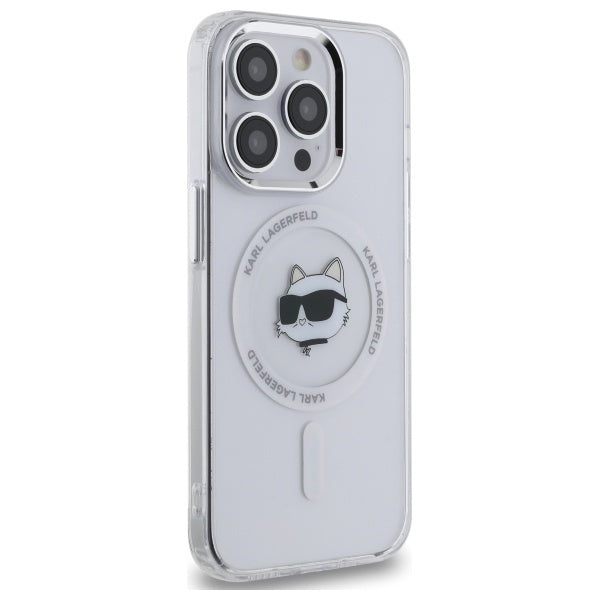 MagSafe-deksel for Apple iPhone 14 Pro Max, Karl Lagerfeld, IML Metal Choupette's Head, Hvit