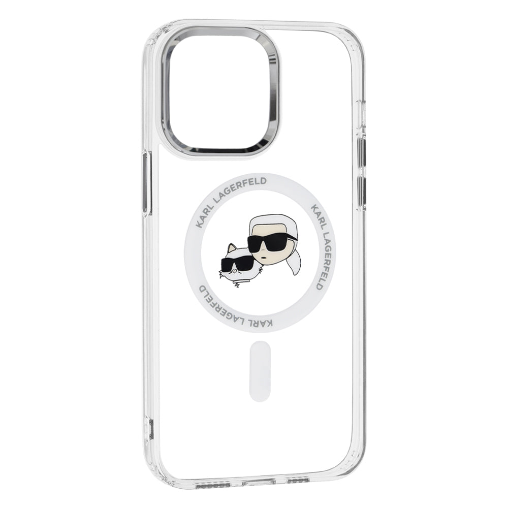 MagSafe-deksel for Apple iPhone 14 Pro Max, Karl Lagerfeld, IML Metal Karl & Choupette's Heads, Hvit