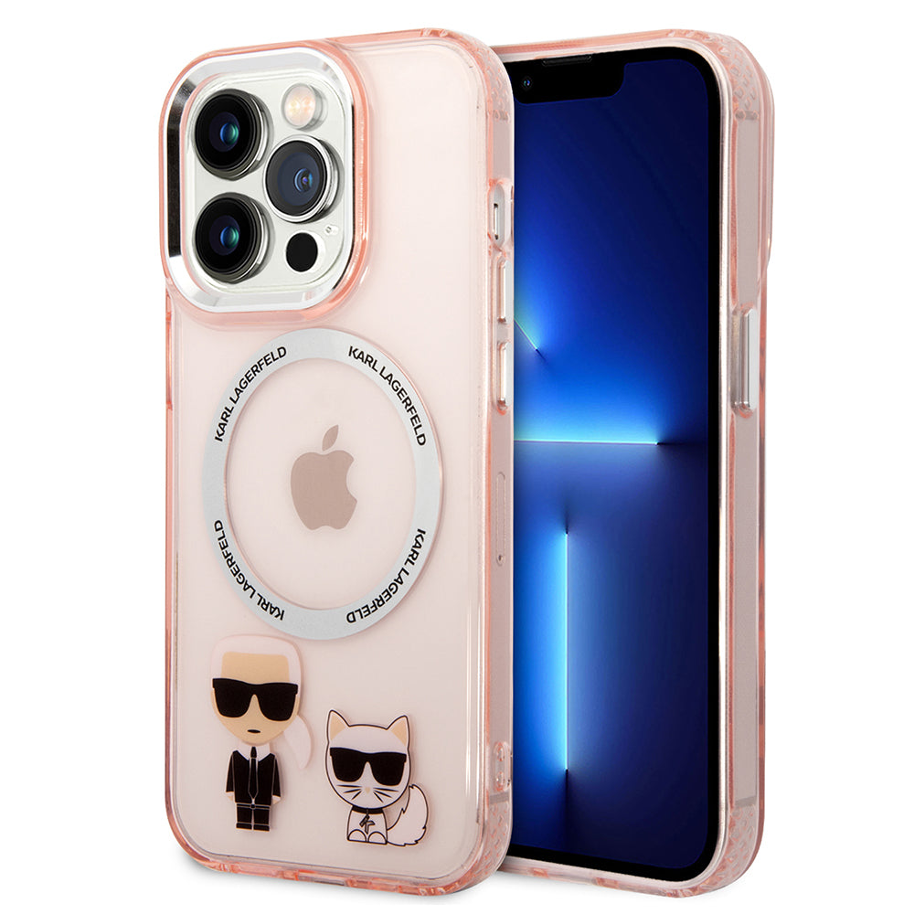 MagSafe-deksel for Apple iPhone 14 Pro Max, Karl Lagerfeld, Karl & Choupette Aluminium, Rosa