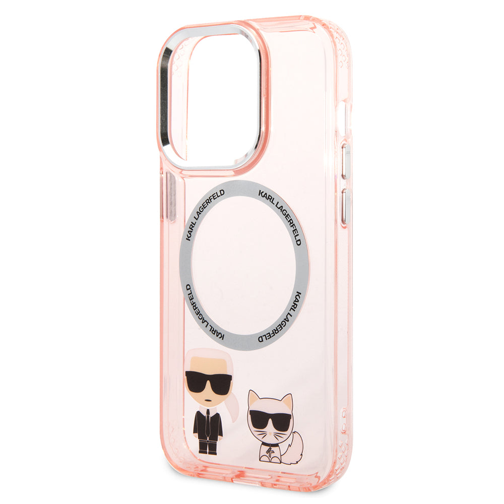 MagSafe-deksel for Apple iPhone 14 Pro Max, Karl Lagerfeld, Karl & Choupette Aluminium, Rosa