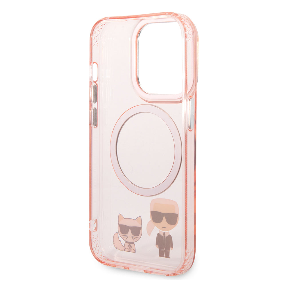 MagSafe-deksel for Apple iPhone 14 Pro Max, Karl Lagerfeld, Karl & Choupette Aluminium, Rosa