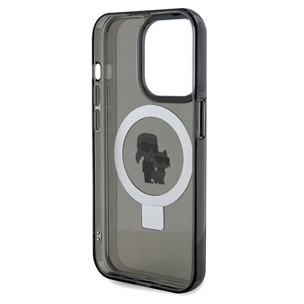 MagSafe-deksel for Apple iPhone 14 Pro Max, Karl Lagerfeld, Ring Stand Karl & Choupette, Svart