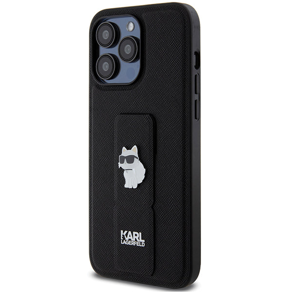 MagSafe-deksel for Apple iPhone 14 Pro Max, Karl Lagerfeld, Saffiano Gripstand Choupette, Svart