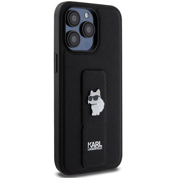 MagSafe-deksel for Apple iPhone 14 Pro Max, Karl Lagerfeld, Saffiano Gripstand Choupette, Svart