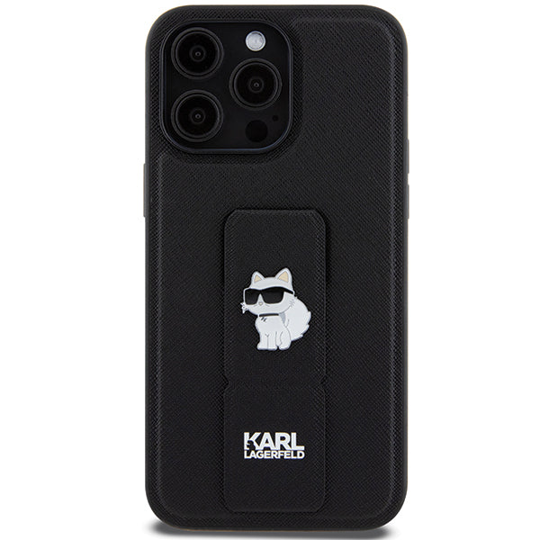 MagSafe-deksel for Apple iPhone 14 Pro Max, Karl Lagerfeld, Saffiano Gripstand Choupette, Svart