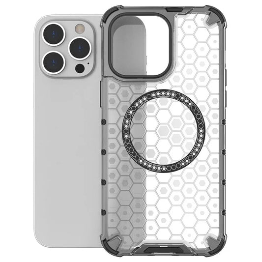 MagSafe-deksel for Apple iPhone 14 Pro, Techsuit, HoneyComb Shield, svart