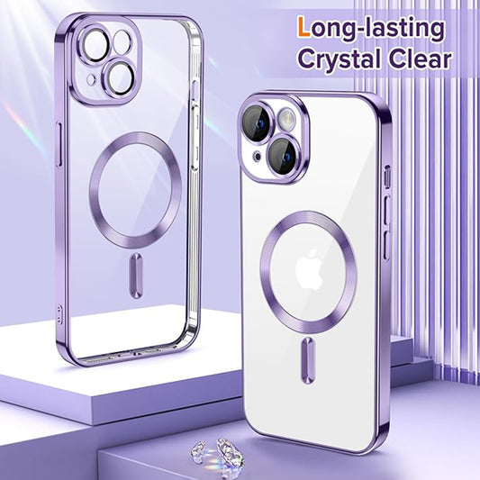 MagSafe-deksel for Apple iPhone 14, Techsuit, Luxury Crystal, Lys lilla