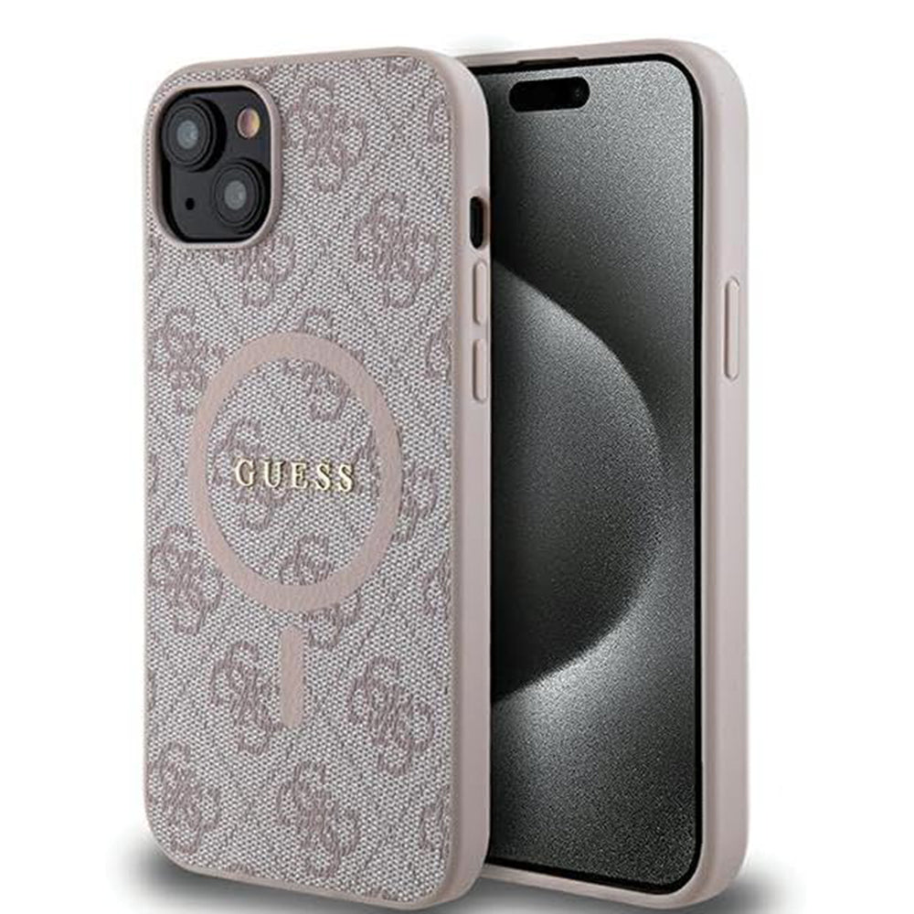 MagSafe-deksel for Apple iPhone 15, Guess, 4G Collection, Rosa