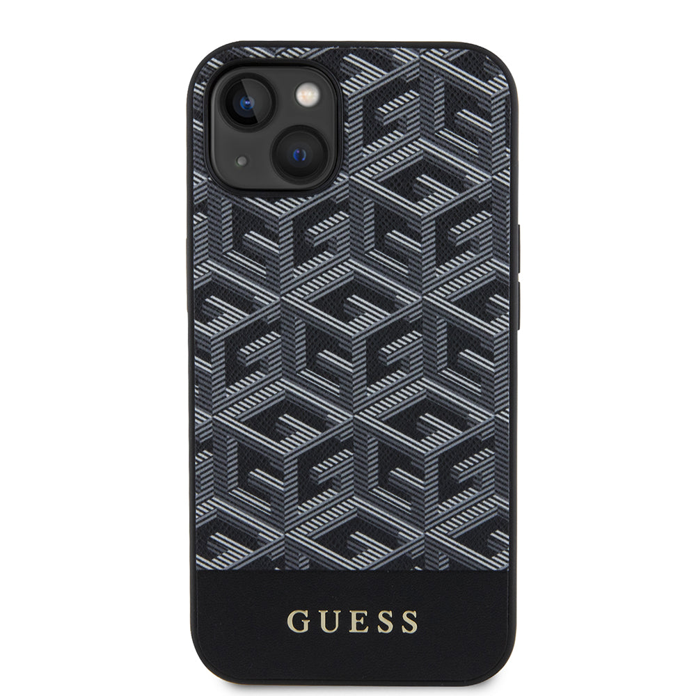 MagSafe deksel for Apple iPhone 15, Guess, GCube Stripes, Svart