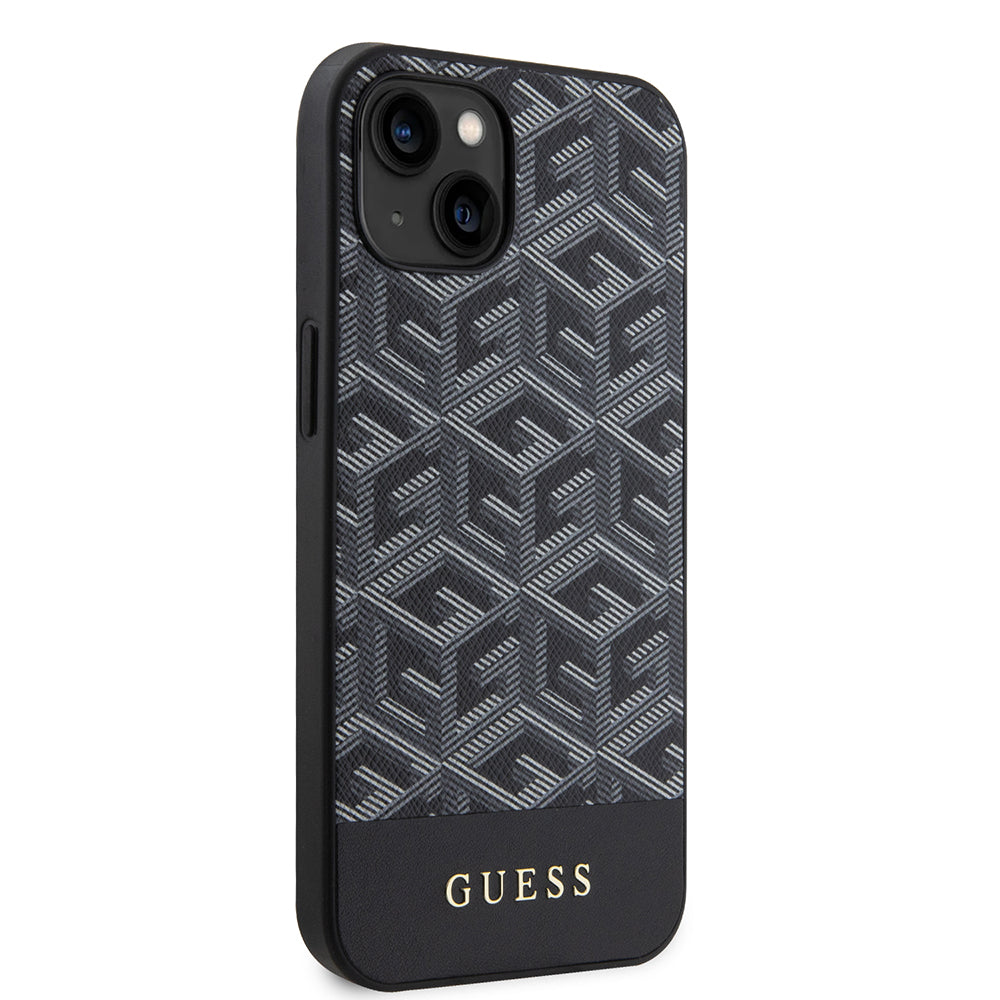 MagSafe deksel for Apple iPhone 15, Guess, GCube Stripes, Svart