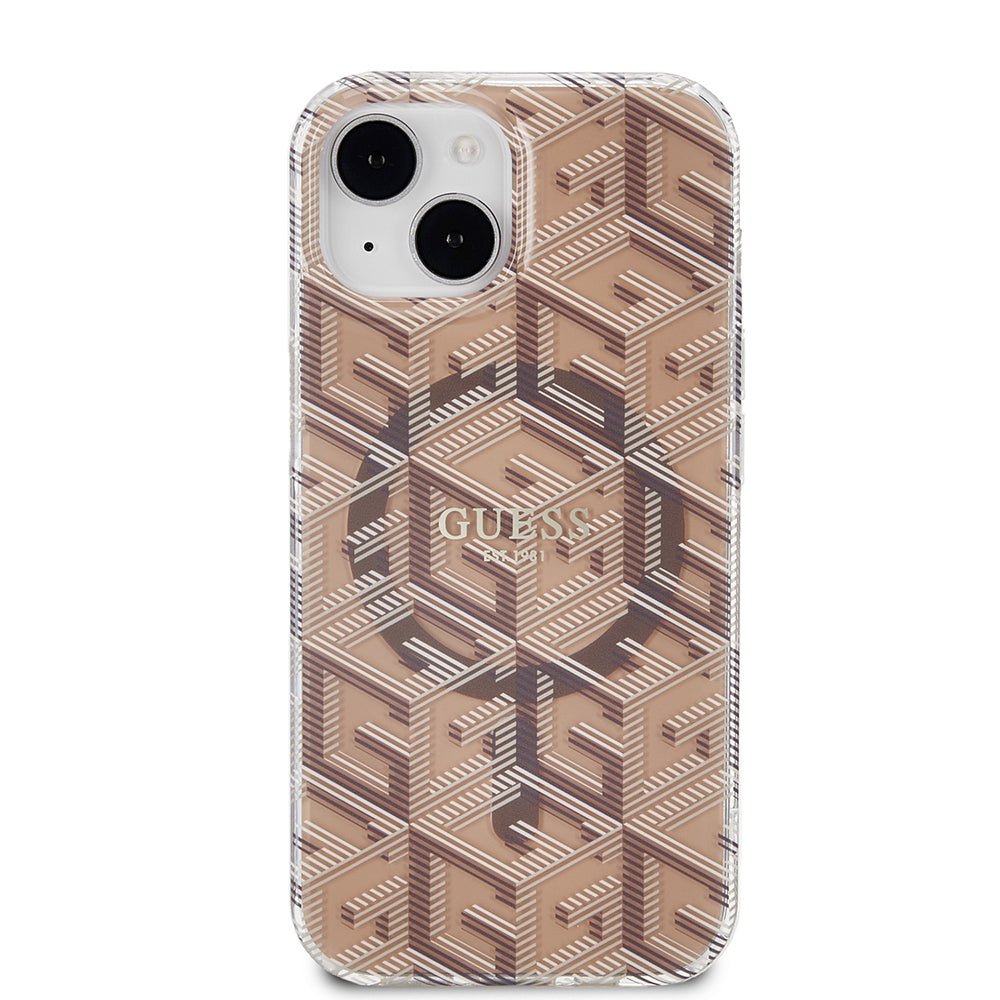 MagSafe-deksel for Apple iPhone 15, Guess, IML Gcube, Brun