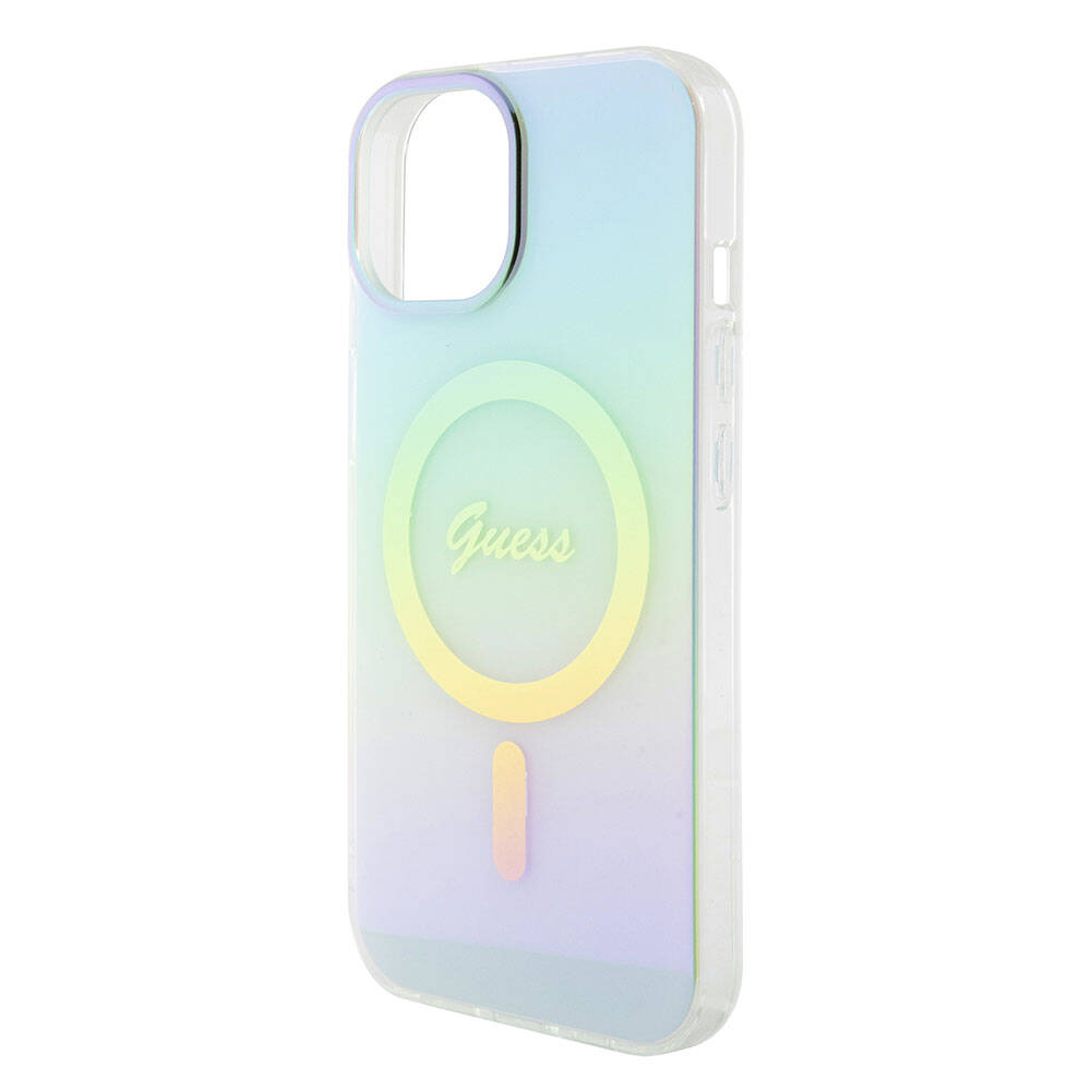 MagSafe-deksel for Apple iPhone 15, Guess, IML Iridescent, Turkis