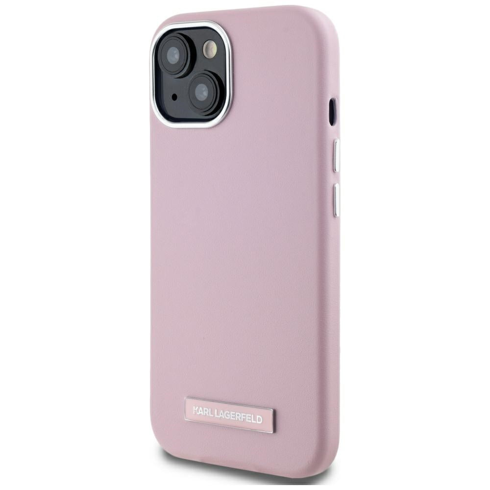 MagSafe-deksel for Apple iPhone 15, Karl Lagerfeld, FW Metal Plate, Rosa