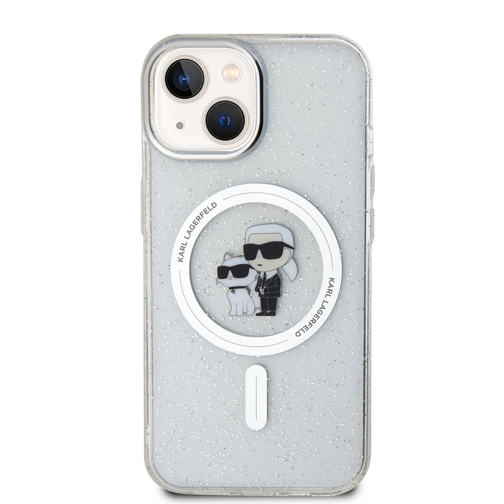 MagSafe-deksel for Apple iPhone 15, Karl Lagerfeld, Glitter, Gjennomsiktig