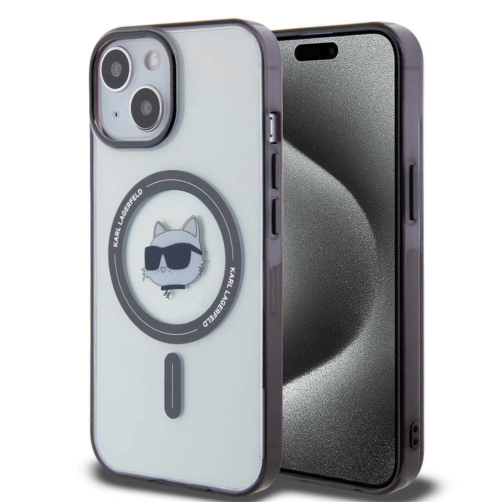 MagSafe-deksel for Apple iPhone 15, Karl Lagerfeld, IML Choupette's Head, Gjennomsiktig