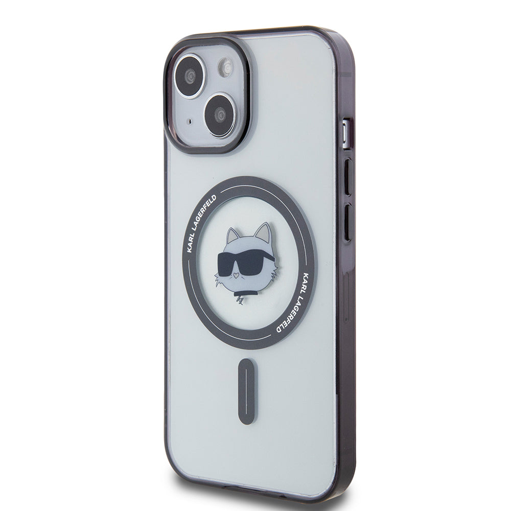 MagSafe-deksel for Apple iPhone 15, Karl Lagerfeld, IML Choupette's Head, Gjennomsiktig