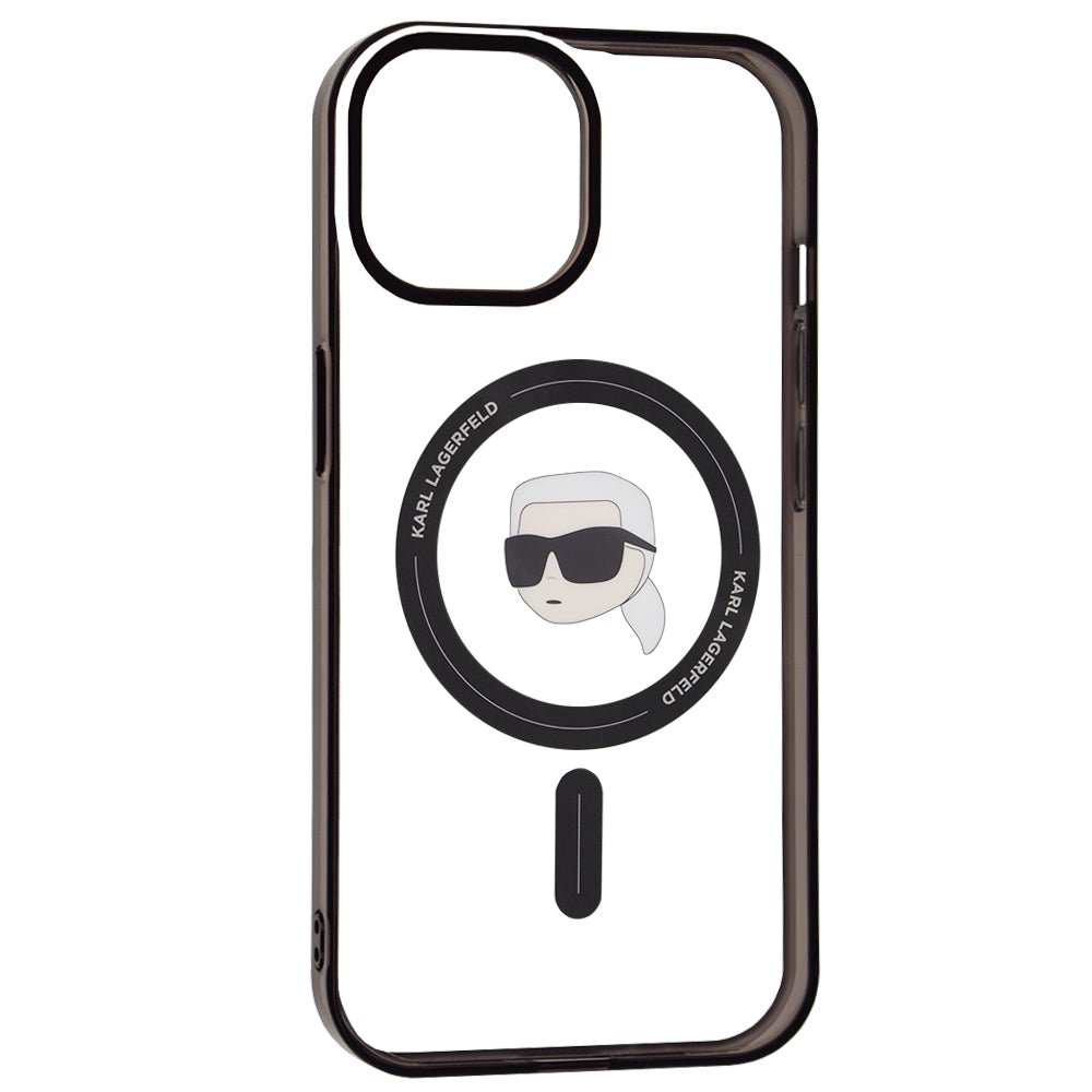 MagSafe deksel for Apple iPhone 15, Karl Lagerfeld, IML Karl's Head, Gjennomsiktig