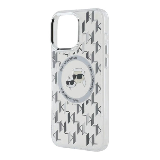 MagSafe-deksel for Apple iPhone 15, Karl Lagerfeld, IML Monogram Karl & Choupette's Heads, Gjennomsiktig