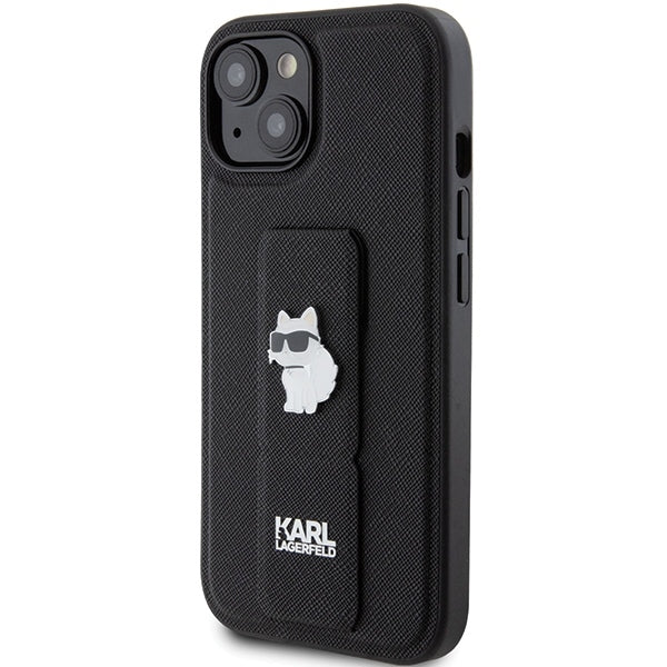 MagSafe-deksel for Apple iPhone 15, Karl Lagerfeld, Saffiano Gripstand Choupette, Svart