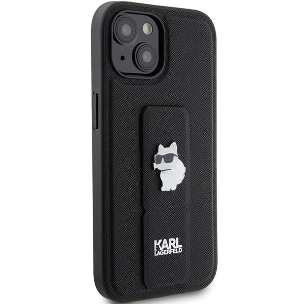 MagSafe-deksel for Apple iPhone 15, Karl Lagerfeld, Saffiano Gripstand Choupette, Svart