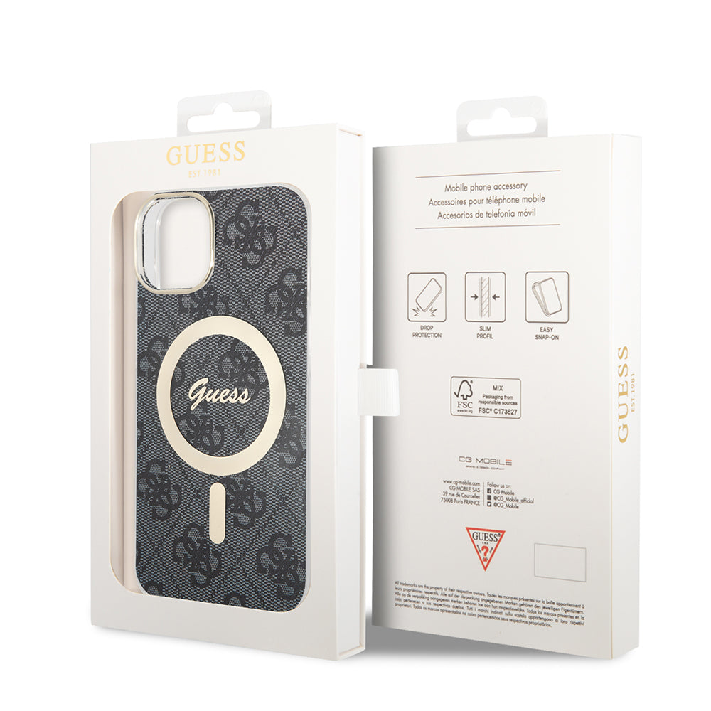 MagSafe-deksel for Apple iPhone 15 Plus, Guess, IML 4G, Svart