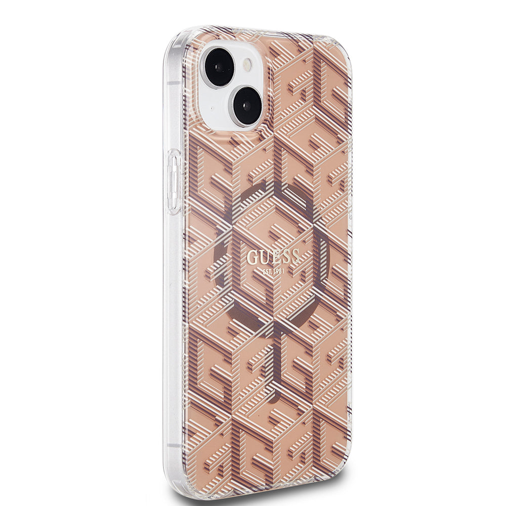 MagSafe-deksel for Apple iPhone 15 Plus, Guess, IML Gcube, Brun