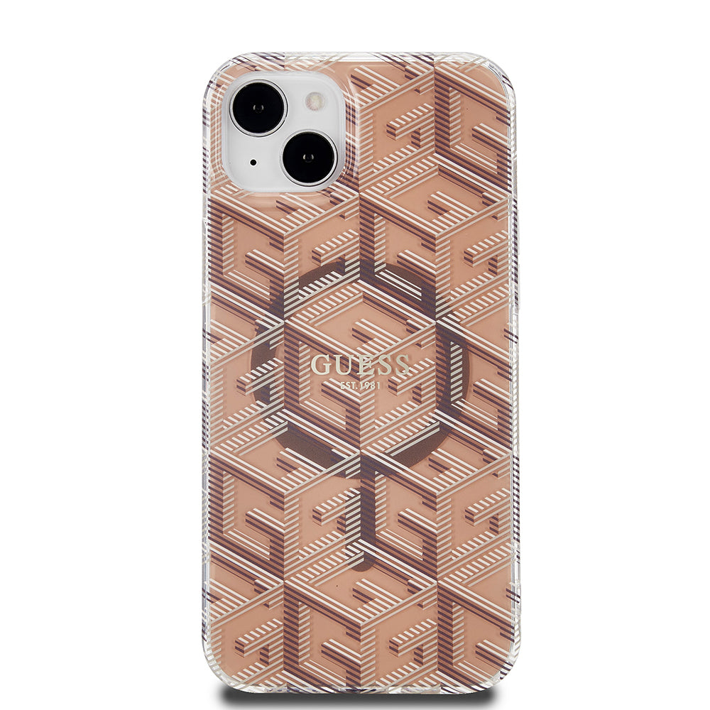 MagSafe-deksel for Apple iPhone 15 Plus, Guess, IML Gcube, Brun