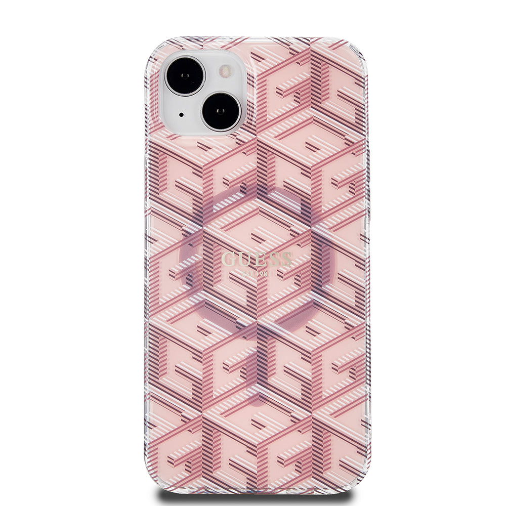 MagSafe-deksel for Apple iPhone 15 Plus, Guess, IML Gcube, Rosa