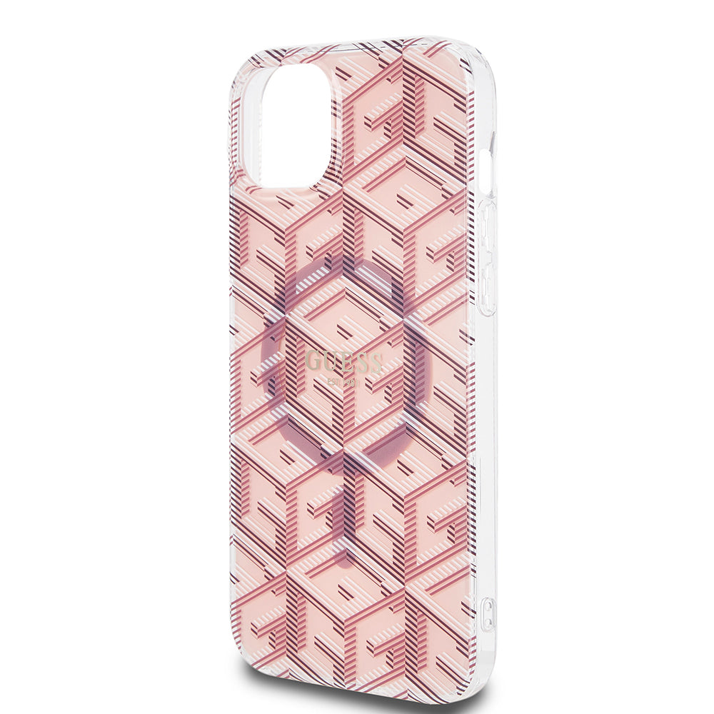 MagSafe-deksel for Apple iPhone 15 Plus, Guess, IML Gcube, Rosa