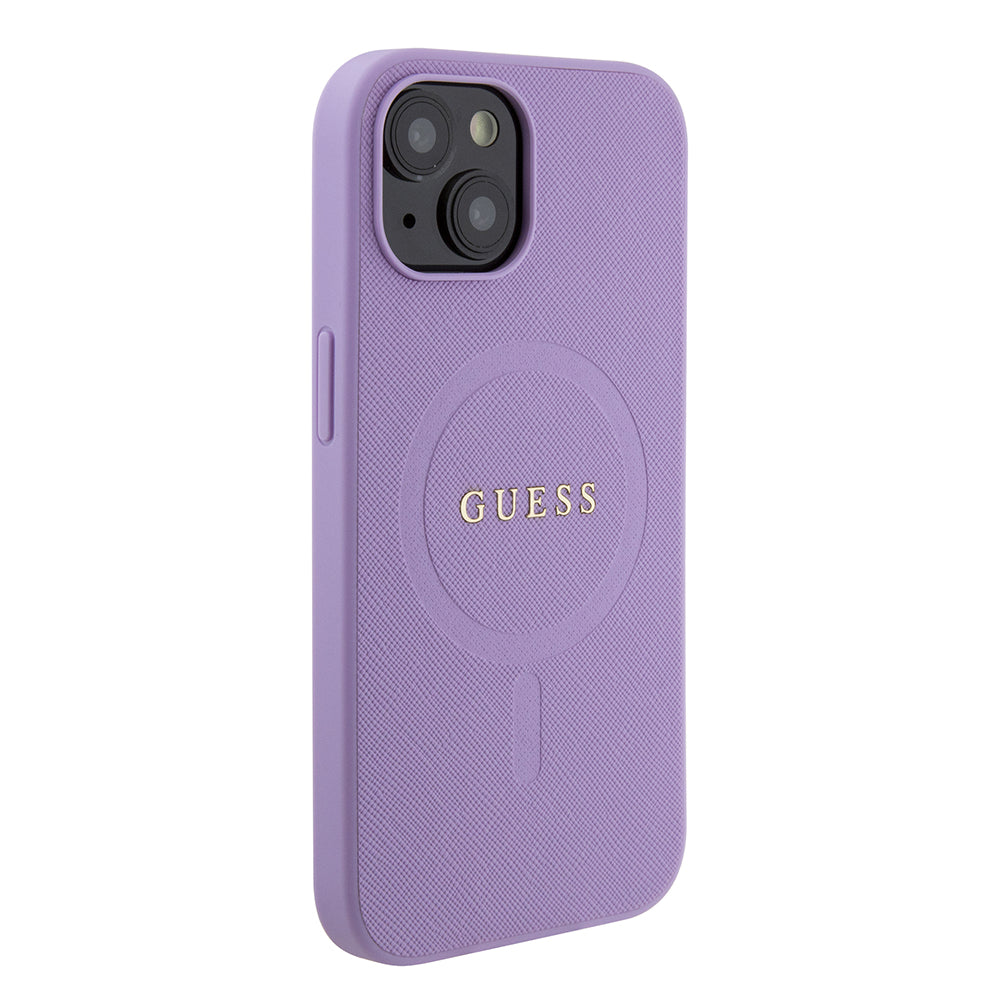 MagSafe-deksel for Apple iPhone 15 Plus, Guess, Saffiano, Lilla