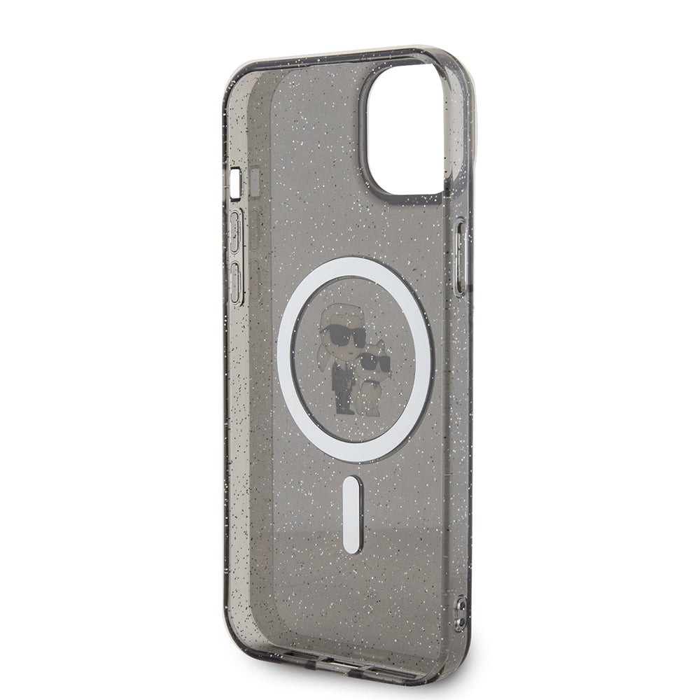 MagSafe-deksel for Apple iPhone 15 Plus, Karl Lagerfeld, Glitter, Svart