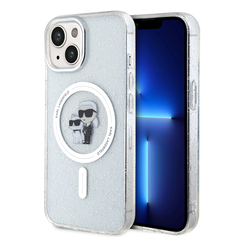 MagSafe-deksel for Apple iPhone 15 Plus, Karl Lagerfeld, Glitter, Gjennomsiktig