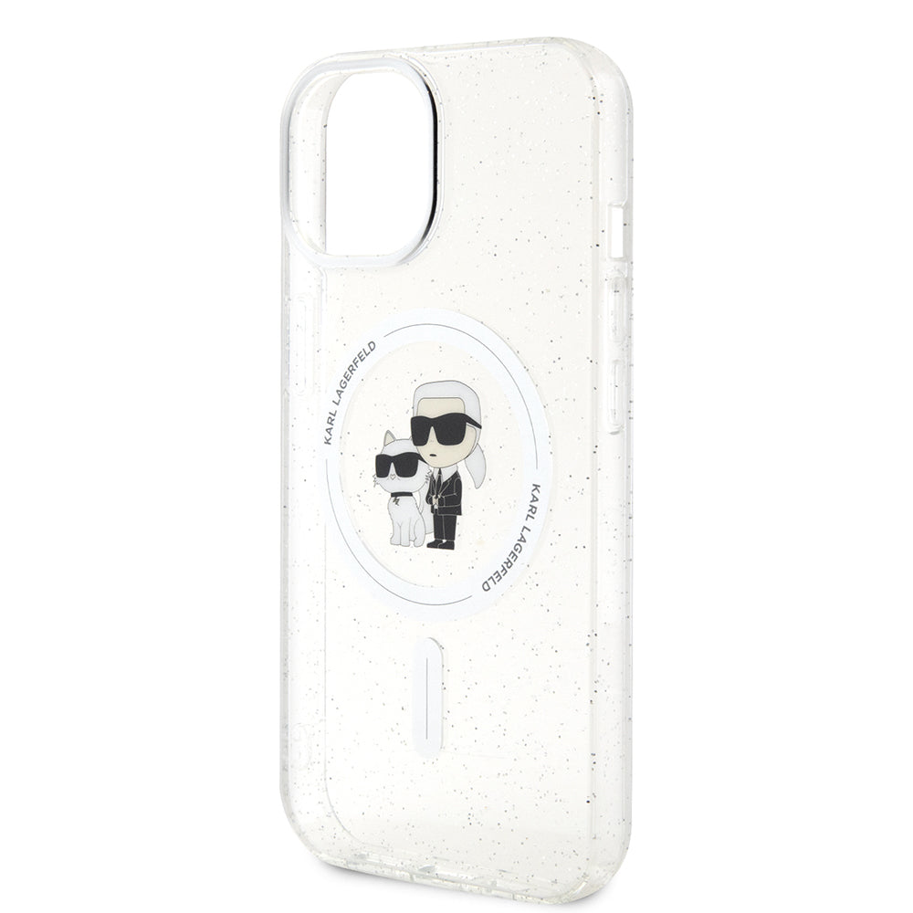 MagSafe-deksel for Apple iPhone 15 Plus, Karl Lagerfeld, Glitter, Gjennomsiktig