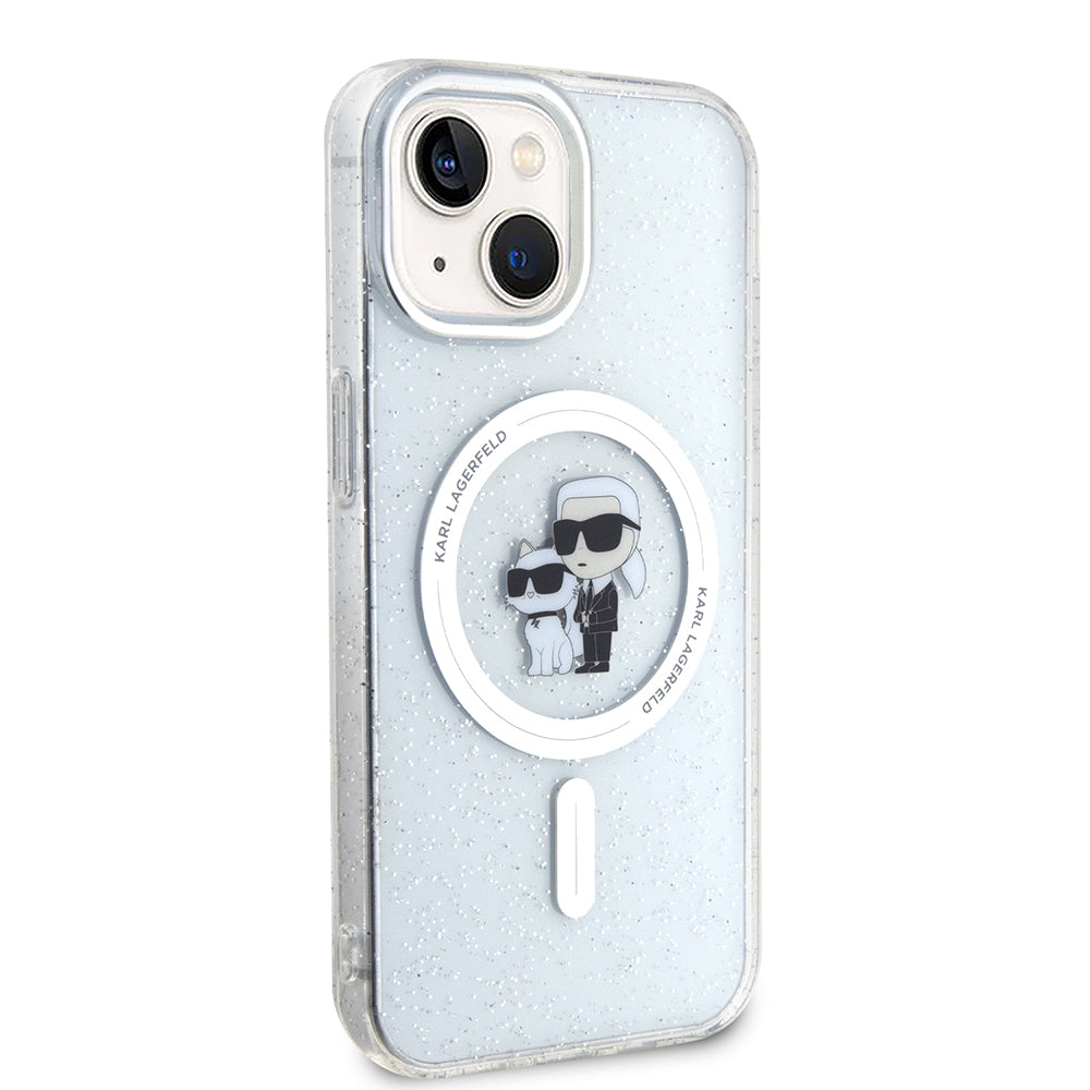 MagSafe-deksel for Apple iPhone 15 Plus, Karl Lagerfeld, Glitter, Gjennomsiktig
