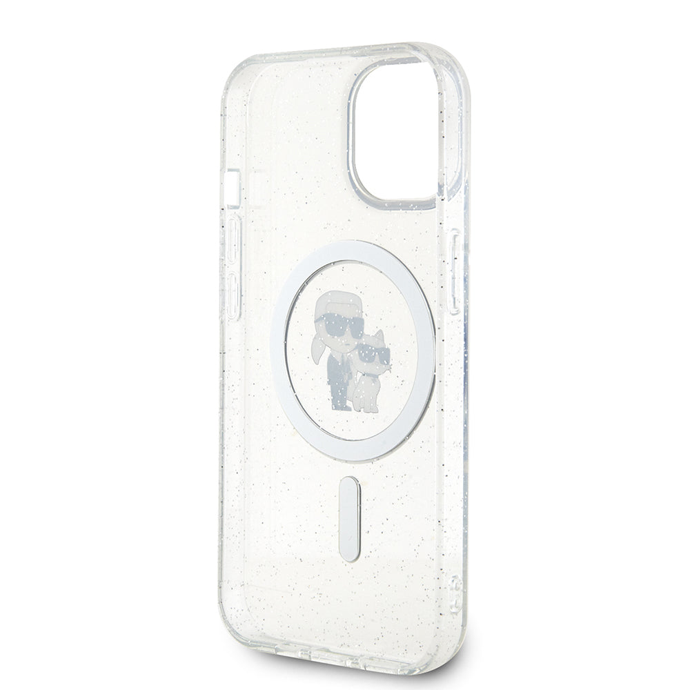 MagSafe-deksel for Apple iPhone 15 Plus, Karl Lagerfeld, Glitter, Gjennomsiktig