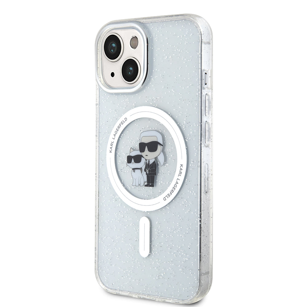 MagSafe-deksel for Apple iPhone 15 Plus, Karl Lagerfeld, Glitter, Gjennomsiktig