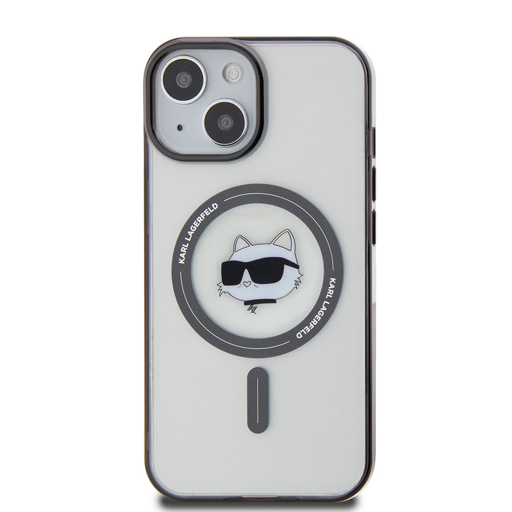 MagSafe deksel for Apple iPhone 15 Plus, Karl Lagerfeld, IML Choupette's Head, Gjennomsiktig