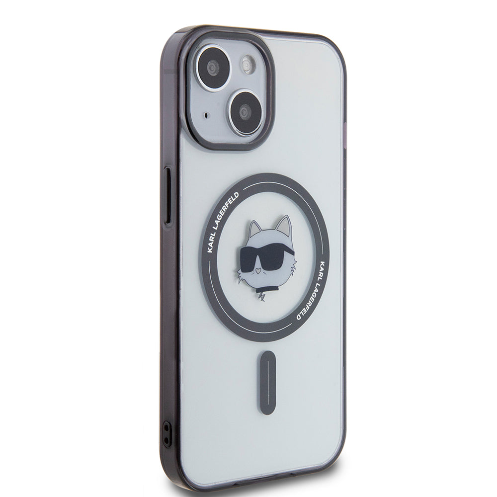 MagSafe deksel for Apple iPhone 15 Plus, Karl Lagerfeld, IML Choupette's Head, Gjennomsiktig