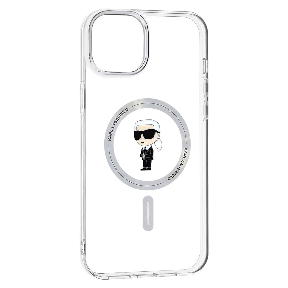 MagSafe-deksel for Apple iPhone 15 Plus, Karl Lagerfeld, IML Ikonik Karl, Gjennomsiktig