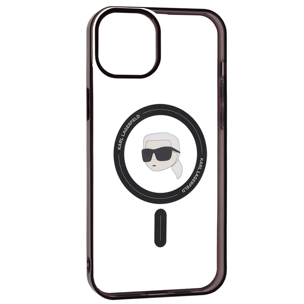 MagSafe deksel for Apple iPhone 15 Plus, Karl Lagerfeld, IML Karl's Head, Gjennomsiktig