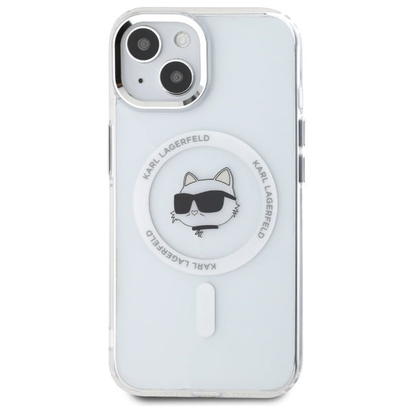 MagSafe-deksel for Apple iPhone 15 Plus, Karl Lagerfeld, IML Metal Choupette's Head, Hvit