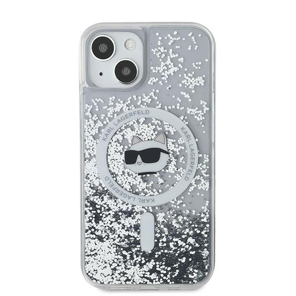 MagSafe-deksel for Apple iPhone 15 Plus, Karl Lagerfeld, Liquid Glitter Choupette's Head, Gjennomsiktig