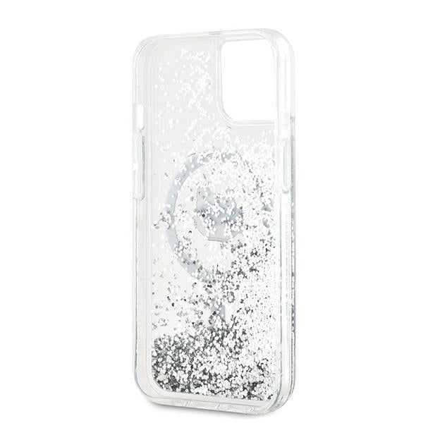 MagSafe-deksel for Apple iPhone 15 Plus, Karl Lagerfeld, Liquid Glitter Choupette's Head, Gjennomsiktig