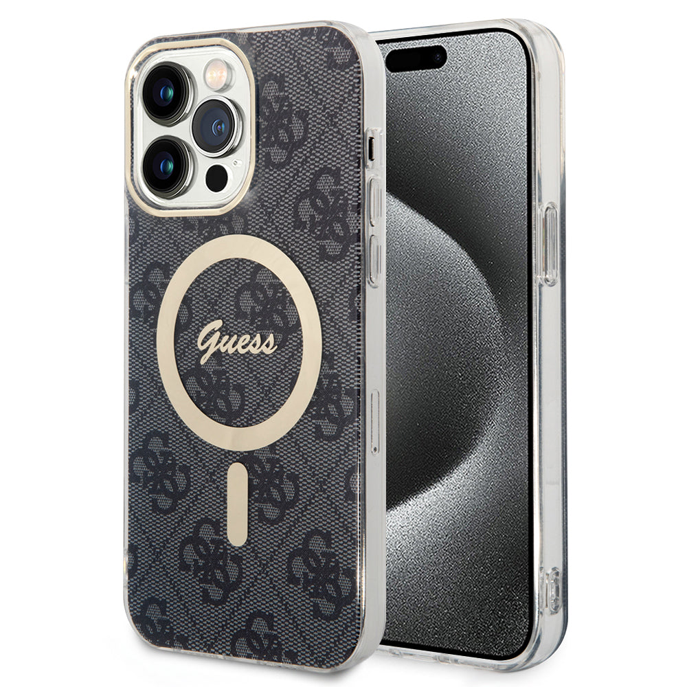 MagSafe-deksel for Apple iPhone 15 Pro, Guess, 4G IML, Svart GUHMP15LH4STK