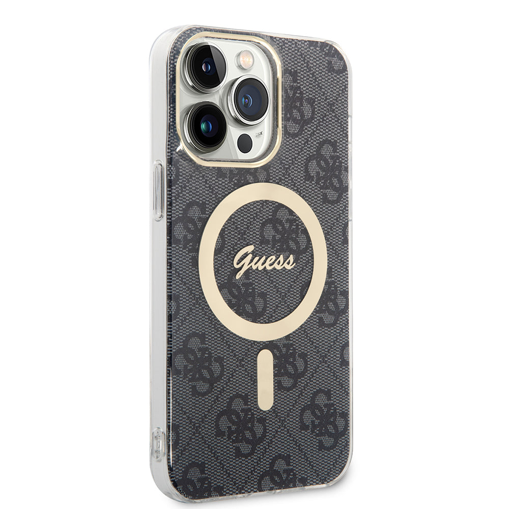 MagSafe-deksel for Apple iPhone 15 Pro, Guess, 4G IML, Svart GUHMP15LH4STK